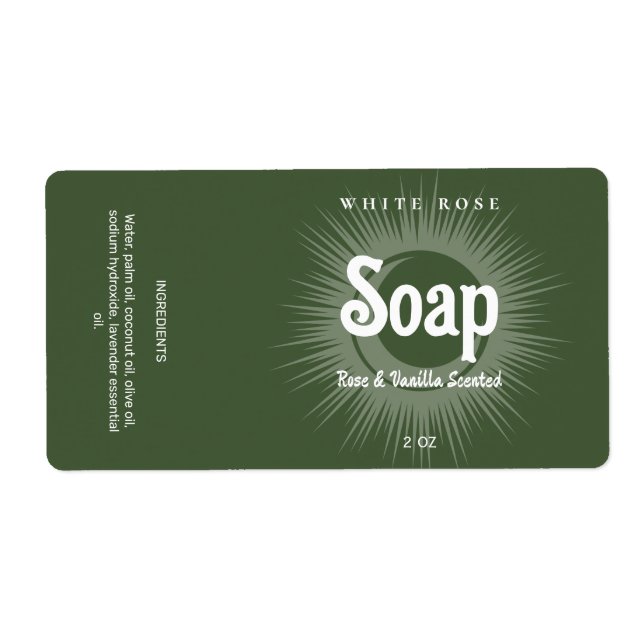 Earthy Green Tone Boho Soap Labels (Front)
