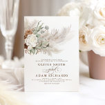 Earthy Greenery Floral Pampas Grass Boho Wedding Invitation<br><div class="desc">Botanical earth tones foliage boho natural wedding invitations</div>