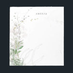 Earthy Greenery Watercolor Personalized Name Notepad<br><div class="desc">Beautiful delicate watercolor greenery adorns the pages. This is part of a collection,  be sure to visit my shop to see more of my designs that match this.</div>