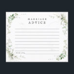 Earthy Greenery Watercolor Wedding Advice Card<br><div class="desc">Beautiful and delicate watercolor greenery adorns this elegant and simple advice card. This is part of my "Earthy Greenery" collection.</div>