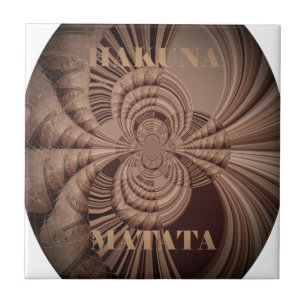 Earthy Hakuna Matata Art Print Ceramic Tile