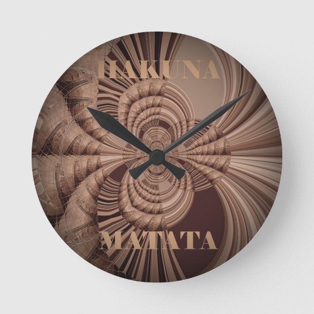 Earthy Hakuna Matata Art Print Round Clock (Front)