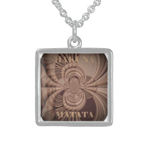 Earthy Hakuna Matata Art Print Sterling Silver Necklace