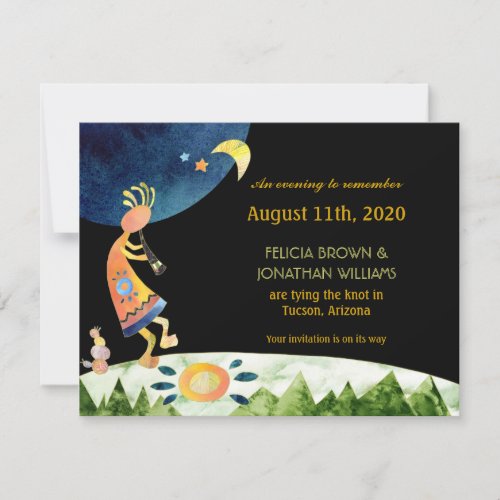 Earthy Kokopelli Wedding Save the Date Card