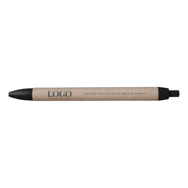 Earthy Kraft Company Logo Business Custom Simple Pen (Front)