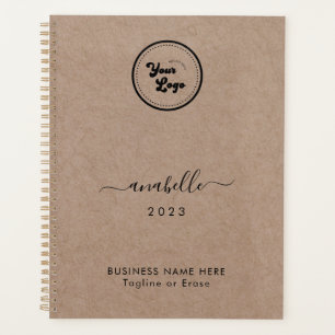 Earthy Kraft Style Name Year Custom Business Logo Planner