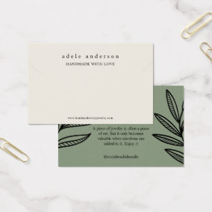 Earthy Leaf Jewelry Bracelet Display Card