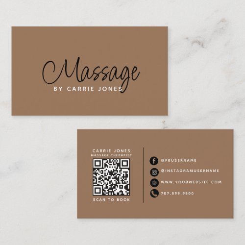 Earthy Massage Therapist Terracotta Business Card