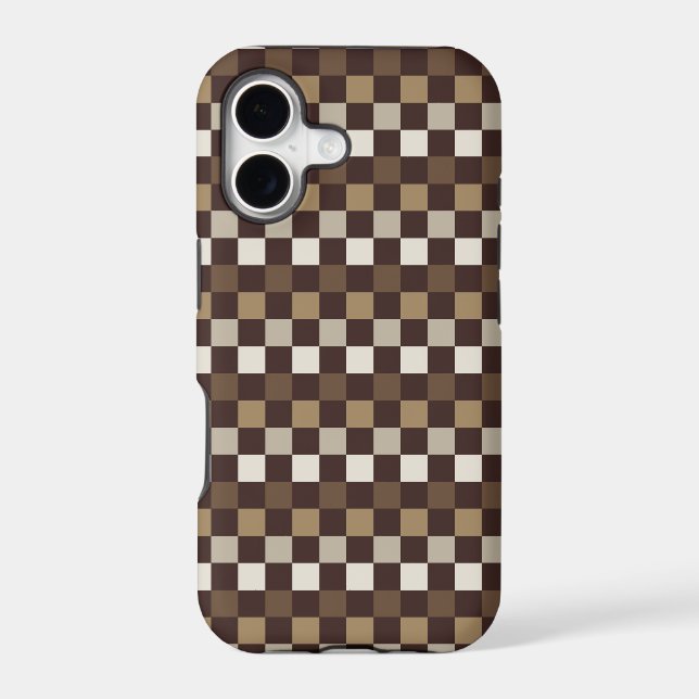 Earthy minerals checkerboard pattern iphone case (Back)