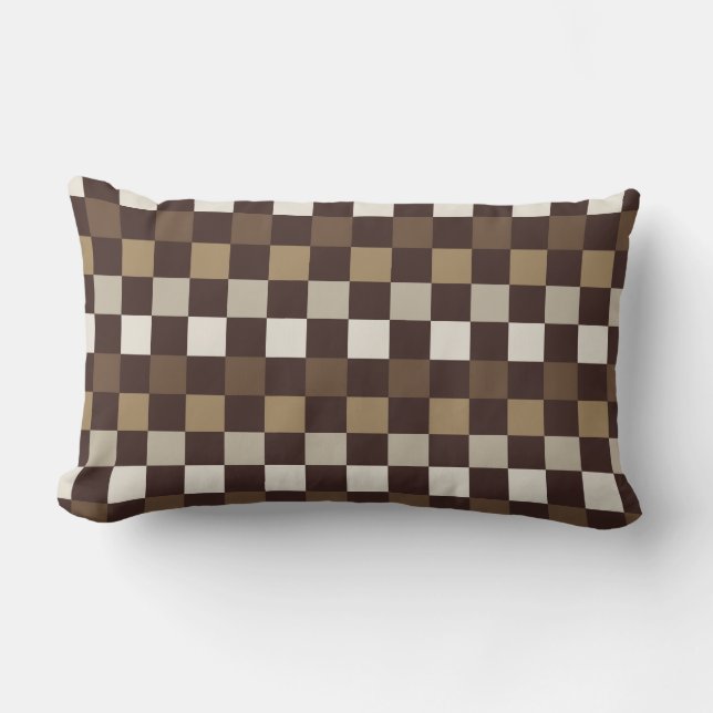 Earthy minerals checkerboard pattern lumbar pillow (Front)