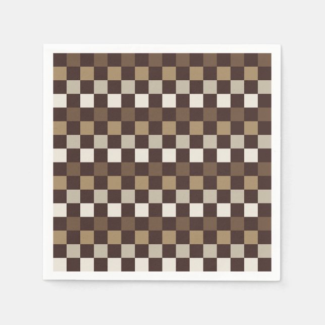 Earthy minerals checkerboard pattern napkins (Front)