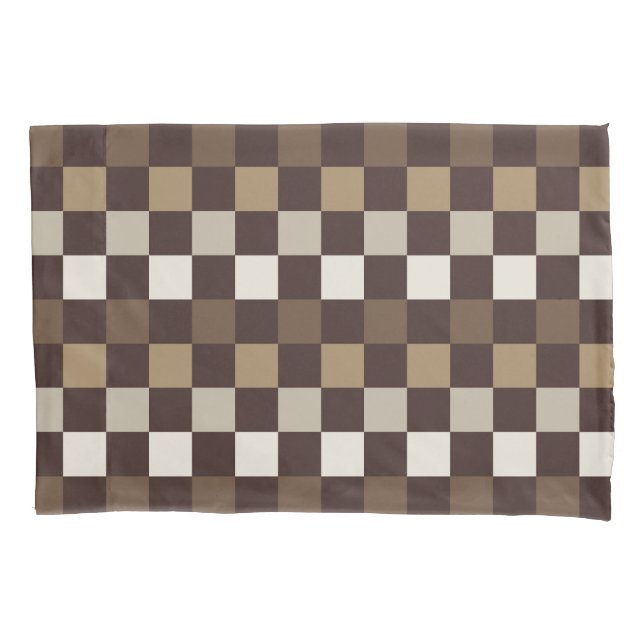 Earthy minerals checkerboard pattern pillow case (Front-Left)