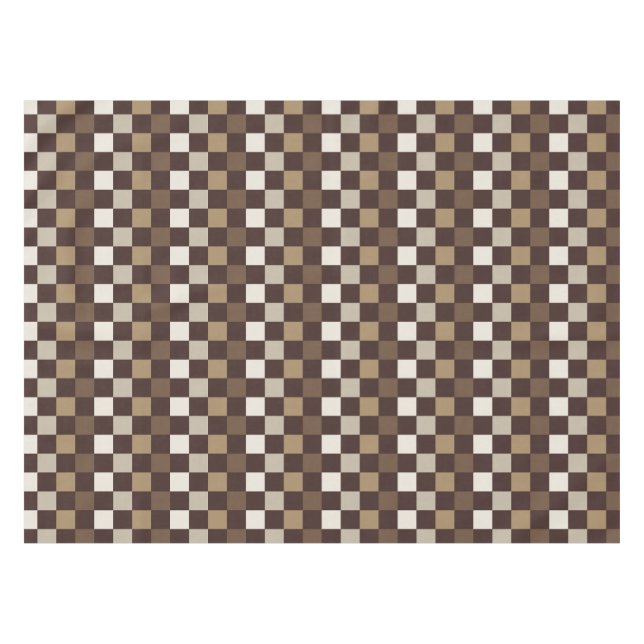 Earthy minerals checkerboard pattern tablecloth (Front (Horizontal))