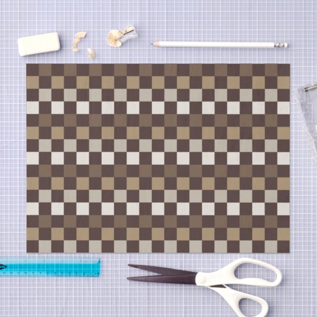 Earthy minerals checkerboard pattern tissue paper (Craft)
