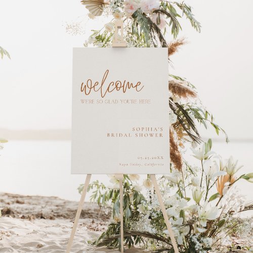 Earthy Minimal Bridal Shower Welcome Sign