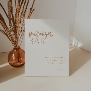 Earthy Minimal Mimosa Bar Sign