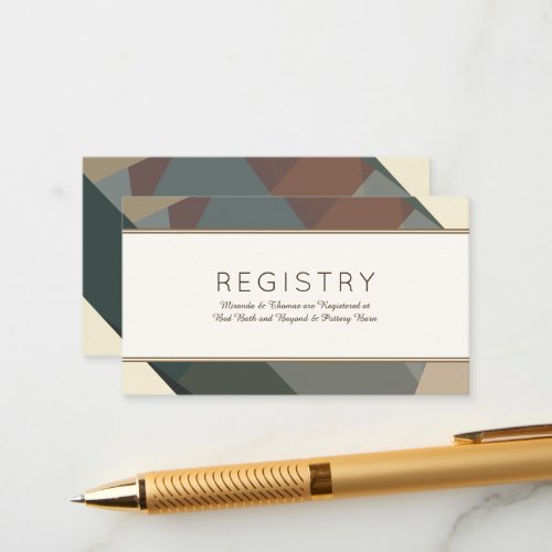 Earthy Modern Abstract Registration Cards