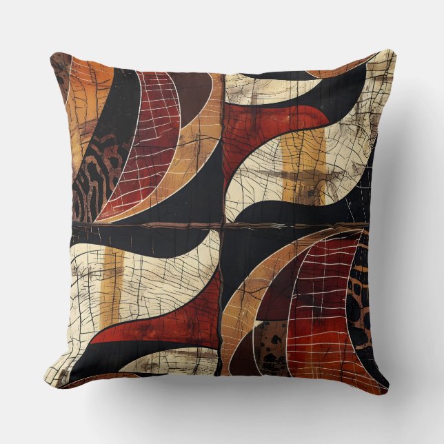 Earthy Modern Abstract Throw Pillow (Front)