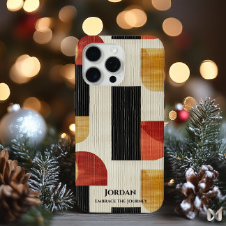 Earthy Modernist Geometric Design, Timeless Appeal iPhone 15 Pro Max Case