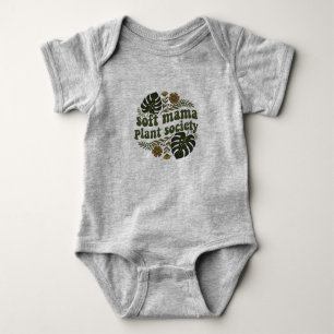 Earthy Monstera Leaves Soft Mama Plant Lover Subli Baby Bodysuit