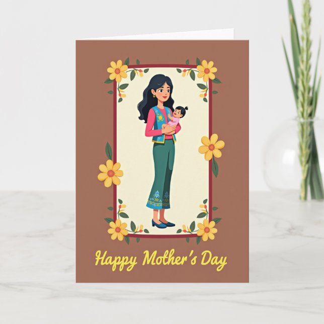 Earthy Mother Infant Love Card (Front)
