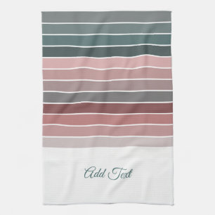 Earthy Muted Trendy Color Stripes Kitchen Towel