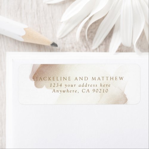 Earthy Neutral Tones Brush Strokes Address Label