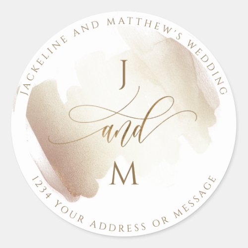 Earthy Neutral Tones Wedding Envelope Seal  Favor