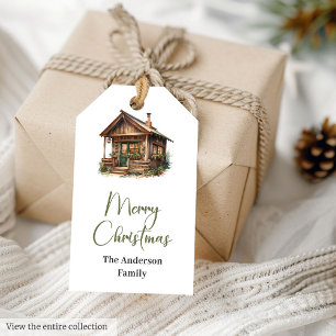 Earthy Neutral Watercolor Cozy Minimal Christmas Gift Tags