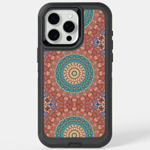 Earthy Neutrals Mandala Kaleidoscope Medallion iPhone 15 Pro Max Case