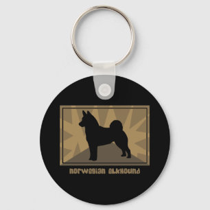 Earthy Norwegian Elkhound Keychain
