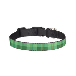 Earthy Olive Gold Plaid Aesthetic Pet Collar