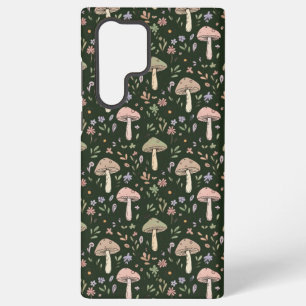 Earthy Olive Green Fungi Seamless Pattern Rustic Samsung Galaxy S22 Ultra Case