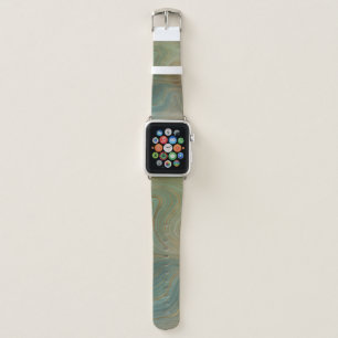 Earthy Olive Strata Green and Gold Ink Agate Apple Watch Band
