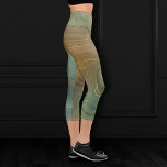 Earthy Olive Strata | Green and Gold Ink Agate Capri Leggings<br><div class="desc">Trendy faux metallic gold foil strata in mystical green and brown agate stone featuring beautiful ebbs and flowing fluid for a sophisticated organic marbling watercolor texture. The conceptual modern abstract aesthetic brings a soft luxury that adds a perfect pop of color and personal style. Also transferable to school/office supplies or...</div>