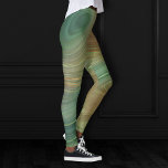 Earthy Olive Strata | Green and Gold Ink Agate Leggings<br><div class="desc">Trendy faux metallic gold foil strata in mystical green and brown agate stone featuring beautiful ebbs and flowing fluid for a sophisticated organic marbling watercolor texture. The conceptual modern abstract aesthetic brings a soft luxury that adds a perfect pop of color and personal style. Also transferable to school/office supplies or...</div>