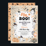 Earthy Orange Black Halloween Ghost Boy Birthday Invitation<br><div class="desc">Hey Boo! Cute ghost theme Halloween birthday invitation. Personalize this spooktacular invite with your details and if you want to further re-arrange the style and placement of the text,  please press the "Click to customize further" button.</div>