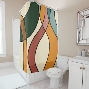 Earthy Organic Abstract Bathroom Decor Shower Curtain