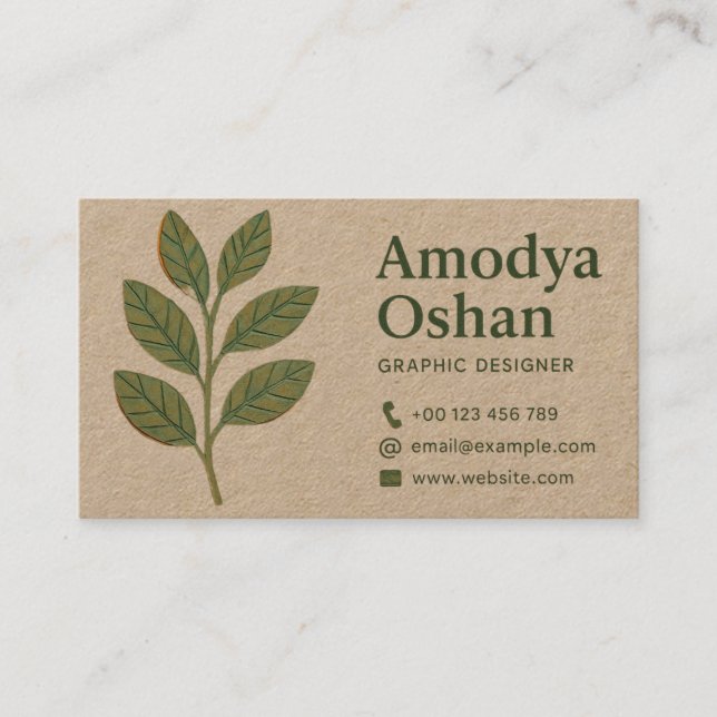 Earthy & Organic Business Card Template  (Front)