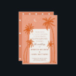 Earthy Palm Trees orange boho wedding invitation<br><div class="desc">This boho design is part of a collection featuring orange palm trees against a starry night sky with the moon and stars. This would be perfect for anybody who wants a boho style invitation for a beach or destination wedding or a summery Palm Springs vibe.</div>