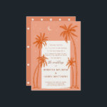 Earthy Palm Trees orange boho wedding invitation<br><div class="desc">This boho design is part of a collection featuring orange palm trees against a starry night sky with the moon and stars. This would be perfect for anybody who wants a boho style invitation for a beach or destination wedding or a summery Palm Springs vibe.</div>