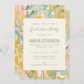 Earthy Pastel Abstract Marble Graduation Party Invitation (Front/Back)