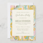 Earthy Pastel Abstract Marble Graduation Party Invitation (Front)