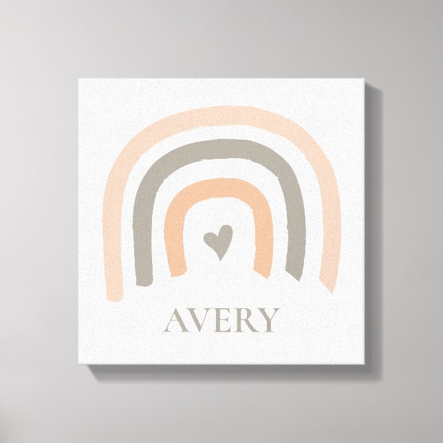 Earthy pastel Rainbow Baby Nursery art Canvas Print (Front)