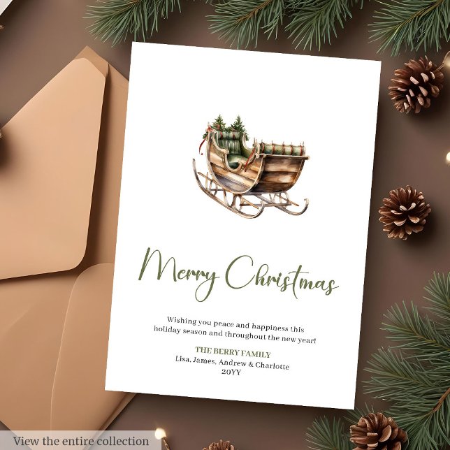 Earthy Pine Wreath Editable Christmas Greeting  Holiday Card (Earthy Pine Wreath Editable Christmas Greeting Card

)