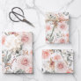 Earthy Pink Floral Botanical Watercolor Pattern Wrapping Paper Sheets