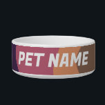 Earthy Pink Stripes Customized Dog Pet Water Food Bowl<br><div class="desc">Add your pet's name,  your own text or leave it blank! Check my shop for more designs or let me know if you'd like something custom.</div>