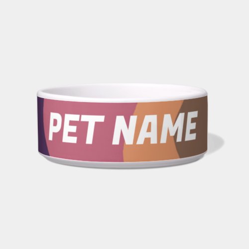 Earthy Pink Stripes Customized Dog Pet Water Food Bowl