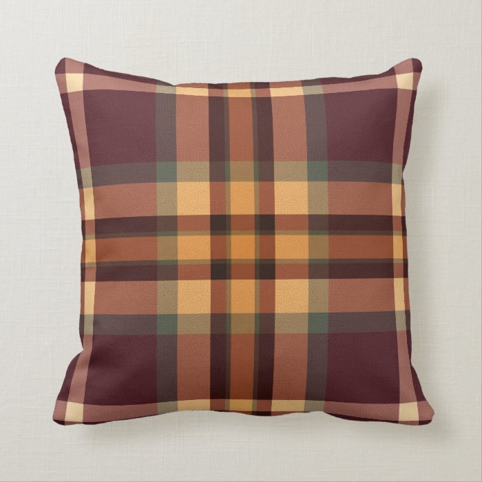 Earthy Plaids Tartan Pattern Cushion Pillows