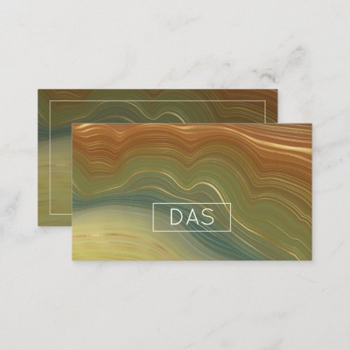 Earthy Retro Strata  Vintage Neutral Agate Custom Business Card